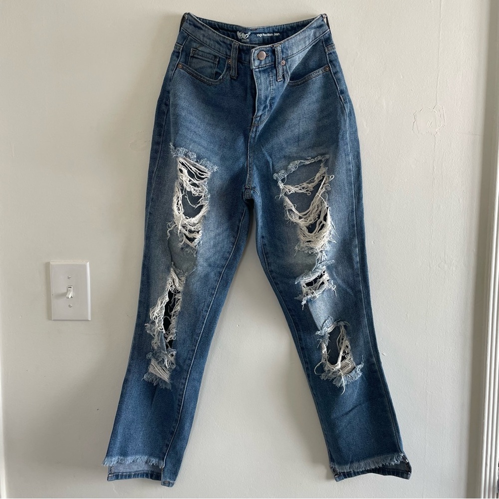 Target | Mossimo | High Rise Mom Jean | Blue & Distressed | Women's Size 0/25
